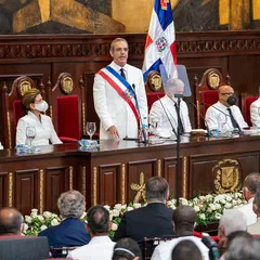 El presidente Luis Abinader durante su juramentación en el Congreso Nacional, en agosto de 2020.