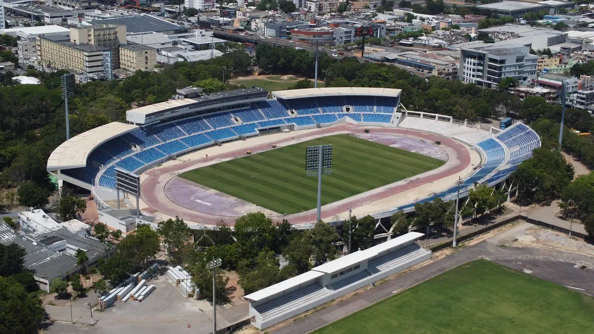 El Estadio Olímpico Félix Sánchez, de Santo Domingo, donde Haití se impuso 4-1.